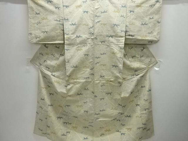 JAPANESE KIMONO / ANTIQUE HITOE KIMONO / TOKAMACHI TSUMUGI / WOVEN BAMBOO GRASS